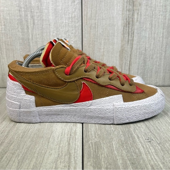 Nike Other - Nike Sacai Blazer Low British Tan Sneakers Casual Shoes Men’s Size 7 Womens 8.5